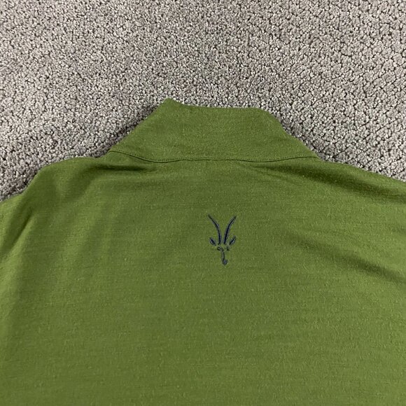 Ibex 1/4 Zip Pullover Sweater Top Men's XL Merino Wool Green Base Layer - Picture 4 of 11